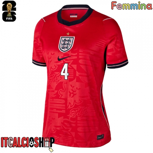 Inghilterra Declan Rice #4 Seconda Maglia Femmina Mondiali 2026 Manica Corta